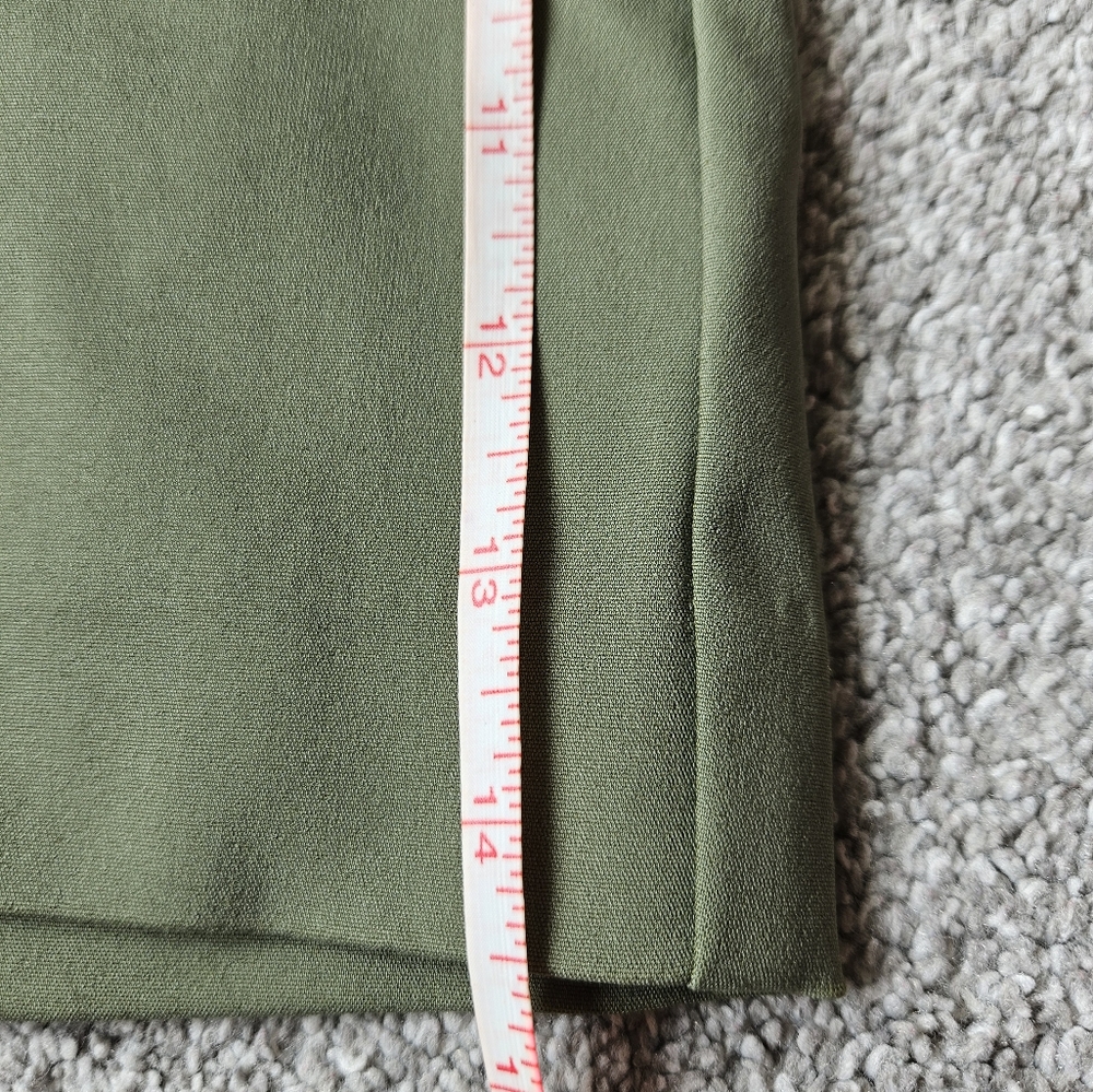 LOFT tie waist tailored mid rise shorts, 40", green - Picture 7 of 8